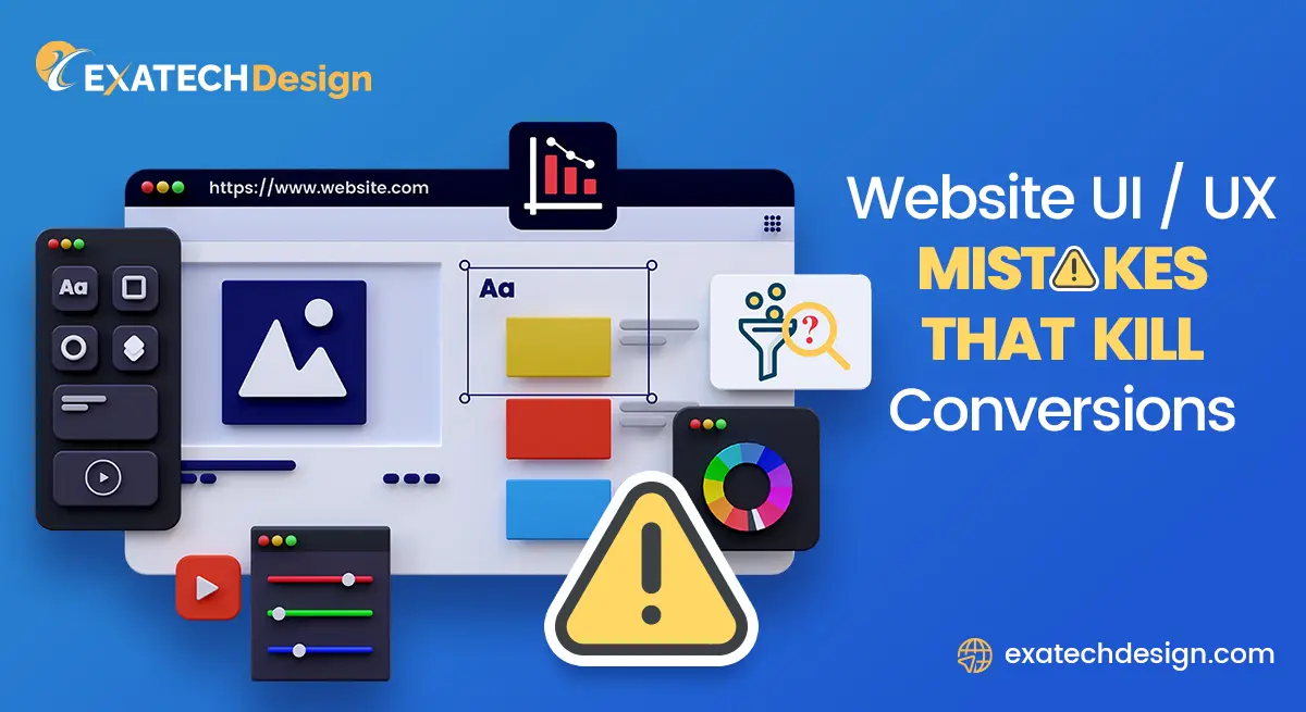 illustration of UX/UI design mistakes to avoid
